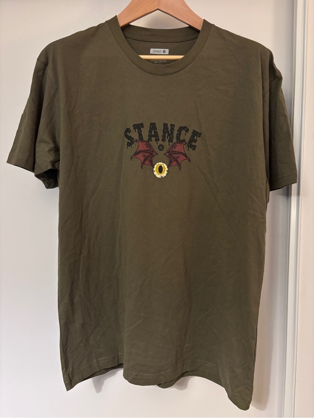 Stance Mens Crewneck Tee Size Large Green Eye Logo Streetwear Skate Unisex